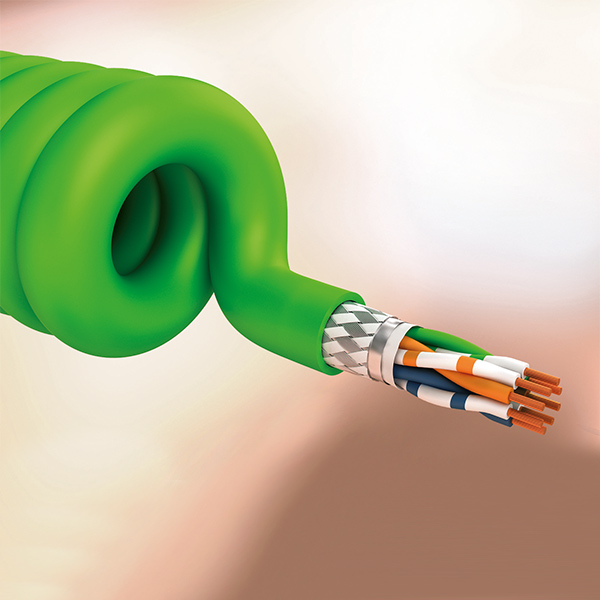 Spiral cable type Semoflex® Special Industrial Ethernet Cat.5e